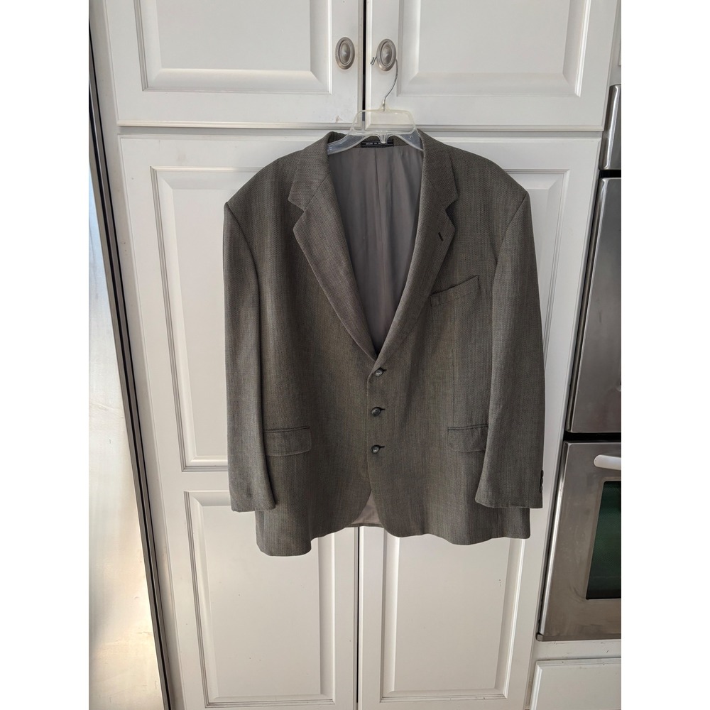J.T. Beckett Mens Grey 100% Worsted Wool 3 Button Blazer Sport Coat Jacket